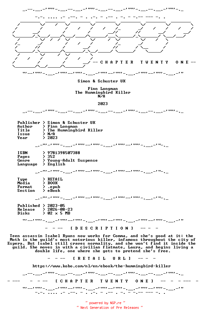 NFO for the release Finn.Longman.-.The.Hummingbird.Killer.2023.RETAIL.EPUB.eBook-CTO by CTO