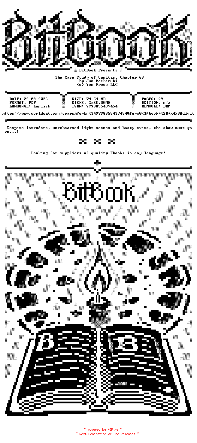 NFO for the release Yen.Press.-.The.Case.Study.of.Vanitas.Chapter.68.2026.Retail.Comic.eBook-BitBook by BitBook