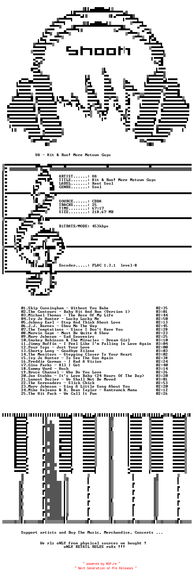 NFO for the release VA-Hit_And_Run_More_Motown_Guys-CD-FLAC-2025-SNOOK by SNOOK