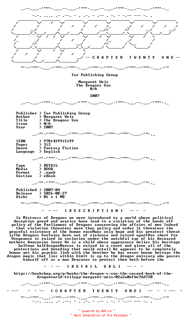 NFO for the release Margaret.Weis.-.The.Dragons.Son.2007.RETAIL.EPUB.eBook-CTO by CTO