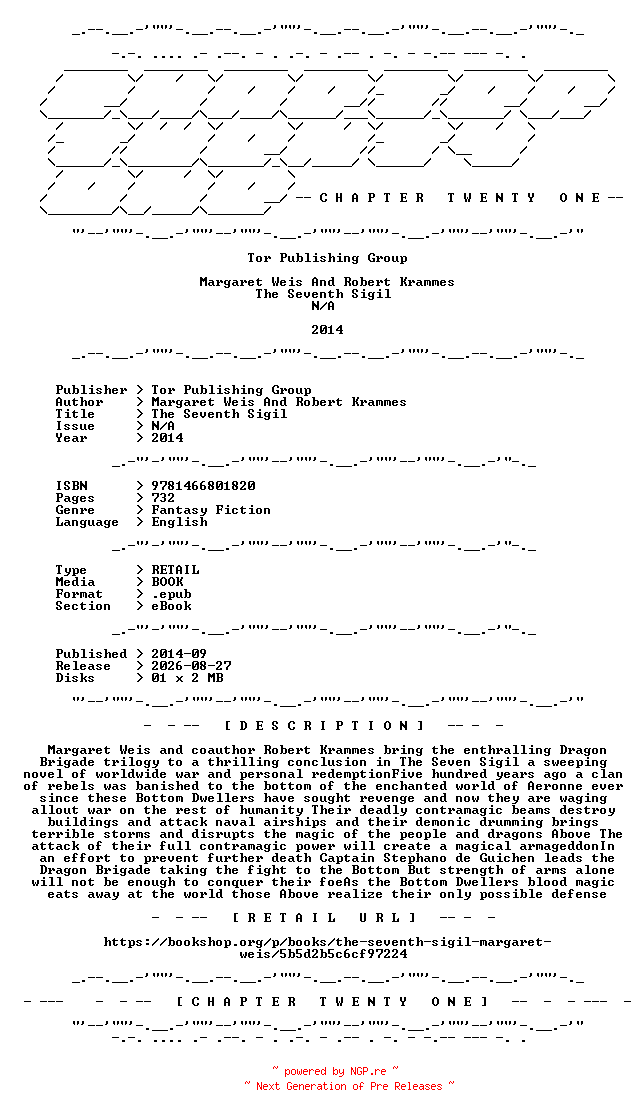 NFO for the release Margaret.Weis.And.Robert.Krammes.-.The.Seventh.Sigil.2014.RETAIL.EPUB.eBook-CTO by CTO