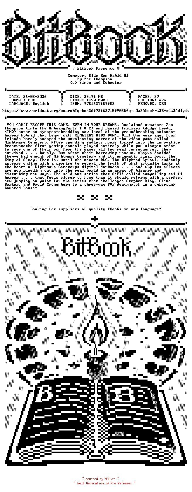 NFO for the release Oni.Press.-.Cemetery.Kids.Run.Rabid.No.01.2025.Retail.Comic.eBook-BitBook by BitBook