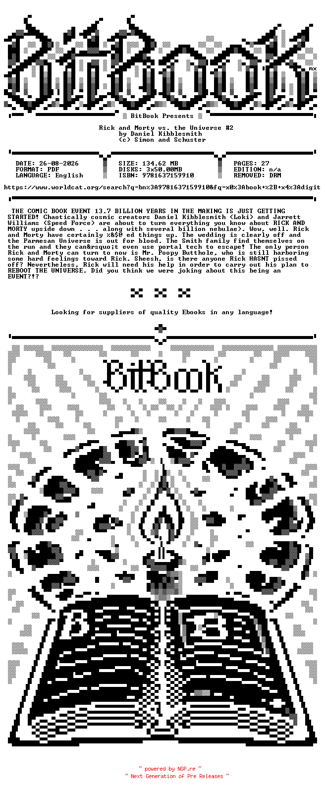 NFO for the release Oni.Press.-.Rick.and.Morty.vs.the.Universe.No.02.2025.Retail.Comic.eBook-BitBook by BitBook