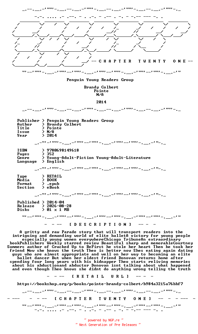 NFO for the release Brandy.Colbert.-.Pointe.2014.RETAIL.EPUB.eBook-CTO by CTO