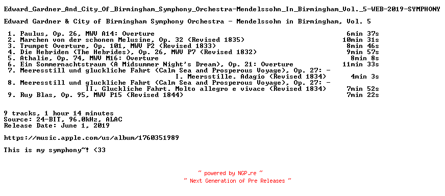 NFO for the release Edward_Gardner_And_City_Of_Birmingham_Symphony_Orchestra-Mendelssohn_In_Birmingham_Vol._5-WEB-2019-SYMPHONY by SYMPHONY