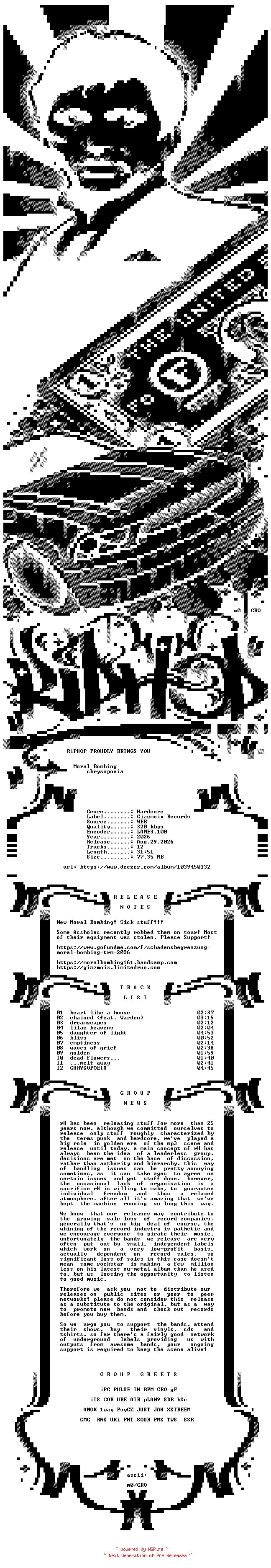 NFO for the release Moral_Bombing-chrysopoeia-WEB-2026-rH_iNT by rH_iNT