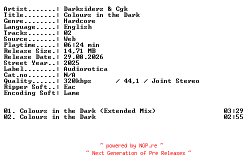 NFO for the release Darksiderz_and_CGK-Colours_in_the_Dark-WEB-2025-XTC_iNT by XTC_iNT