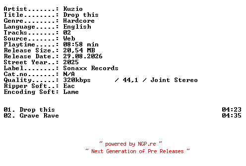 NFO for the release Kuzio-Drop_this-WEB-2025-XTC_iNT by XTC_iNT