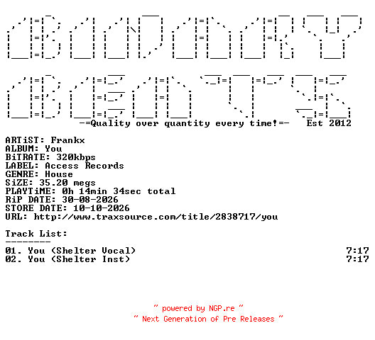 NFO for the release Frankx-You-(ACESSS82)-WEB-2026-BB by BB