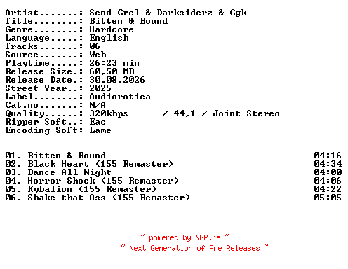 NFO for the release Scnd_Crcl_and_Darksiderz_and_Cgk-Bitten_and_Bound-WEB-2025-XTC_iNT by XTC_iNT