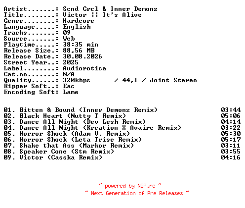NFO for the release Scnd_Crcl_and_Inner_Demonz-Victor__Its_Alive-WEB-2025-XTC_iNT by XTC_iNT