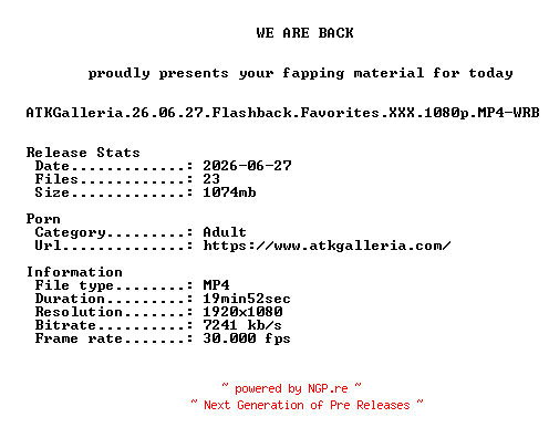 NFO for the release ATKGalleria.26.06.27.Flashback.Favorites.XXX.1080p.MP4-WRB by WRB