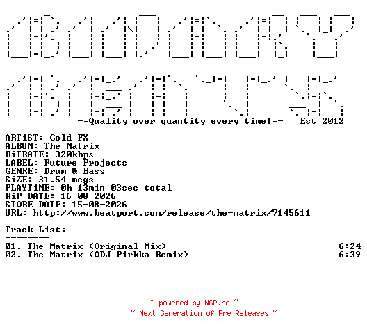 NFO for the release Cold_FX-The_Matrix-(FP017)-WEB-2026-BB by BB