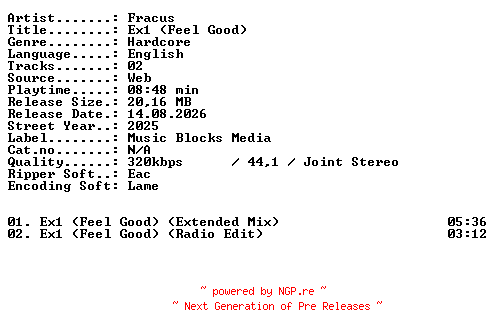 NFO for the release Fracus-Ex1_(Feel_Good)-WEB-2025-XTC_iNT by XTC_iNT