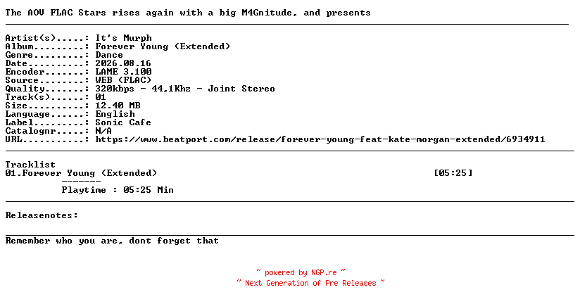 NFO for the release Its_Murph-Forever_Young_(Extended)-SINGLE-WEB-2026-AOV by AOV