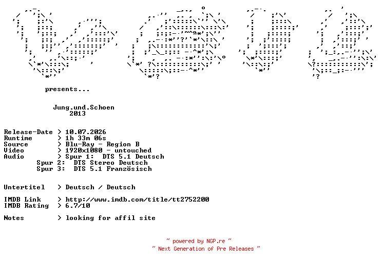NFO for the release Jung.und.Schoen.2013.DUAL.COMPLETE.BLURAY.iNTERNAL-VEiL by VEiL