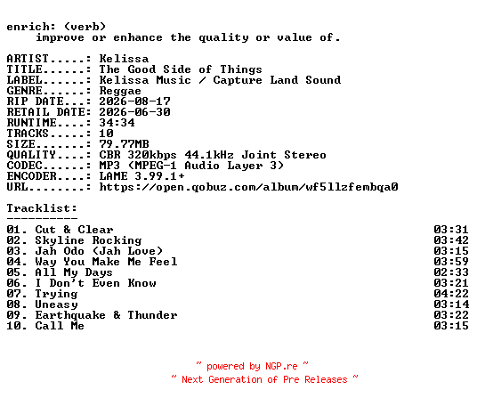 NFO for the release Kelissa-The_Good_Side_of_Things-WEB-2026-ENRiCH by ENRiCH