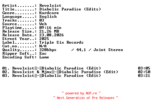 NFO for the release Revolxist-Diabolic_Paradise_(Edits)-WEB-2025-XTC_iNT by XTC_iNT