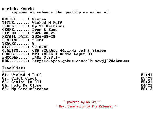 NFO for the release Sempra-Wicked_N_Ruff-EP-WEB-2026-ENRiCH by ENRiCH