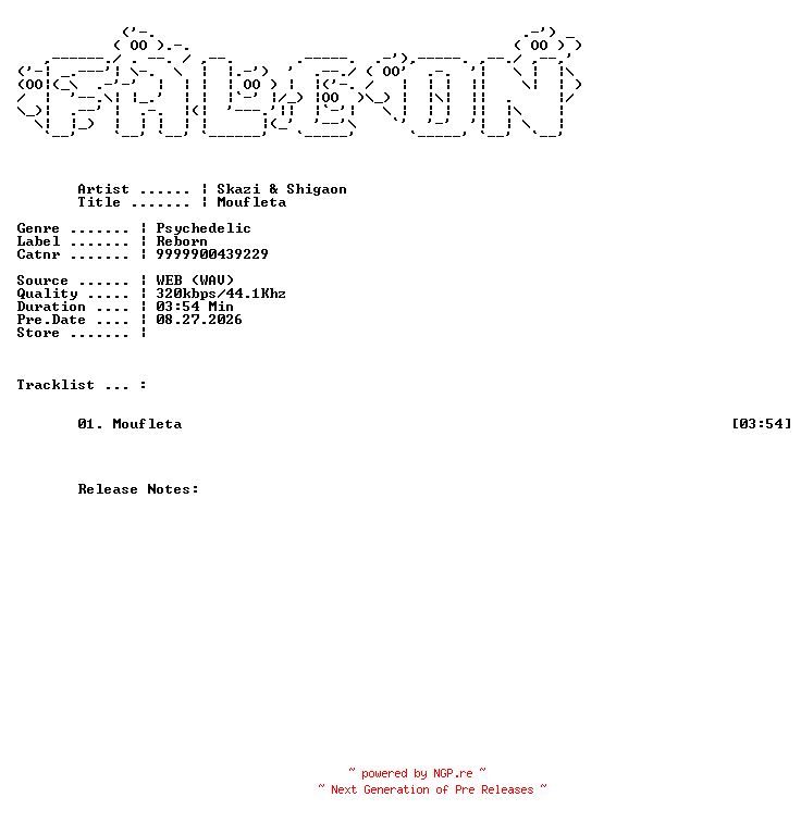 NFO for the release Skazi_And_SHIGAON-Moufleta-(9999900439229)-SINGLE-WEB-2026-FALCON_INT by FALCON_INT