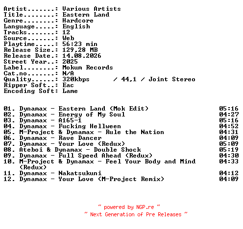 NFO for the release VA-Eastern_Land-WEB-2025-XTC_iNT by XTC_iNT