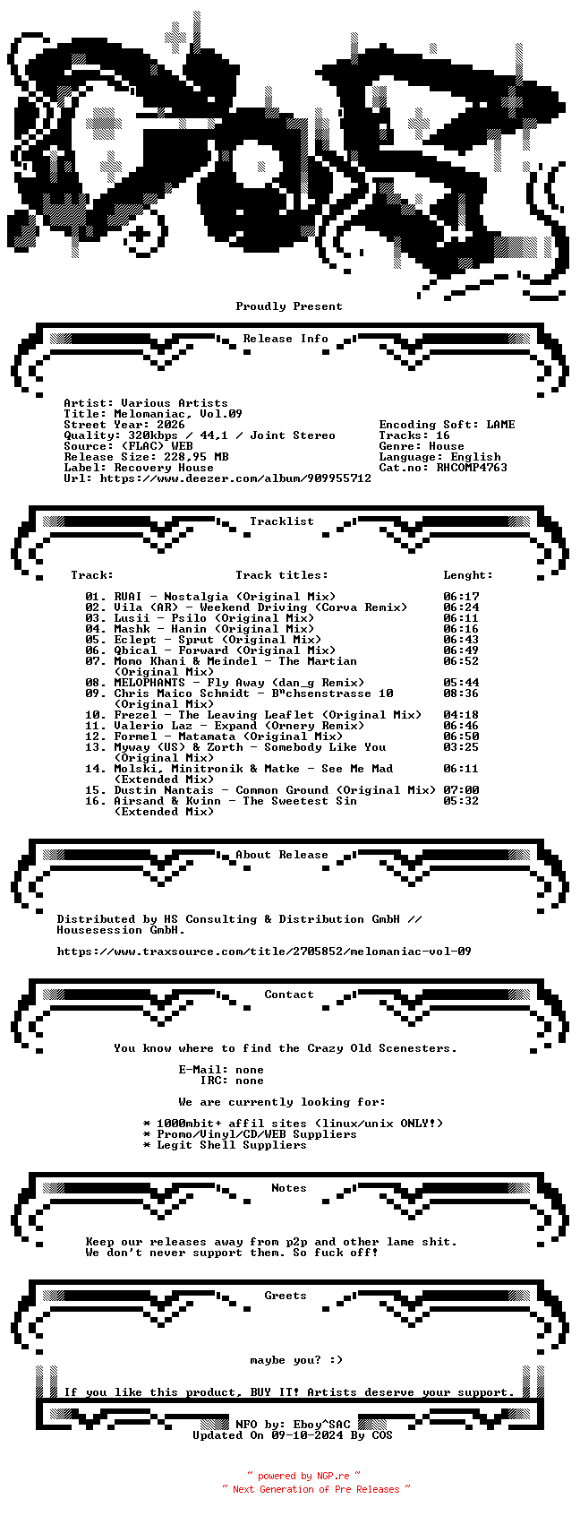 NFO for the release VA-Melomaniac_Vol.09-(RHCOMP4763)-WEB-2026-COS by COS