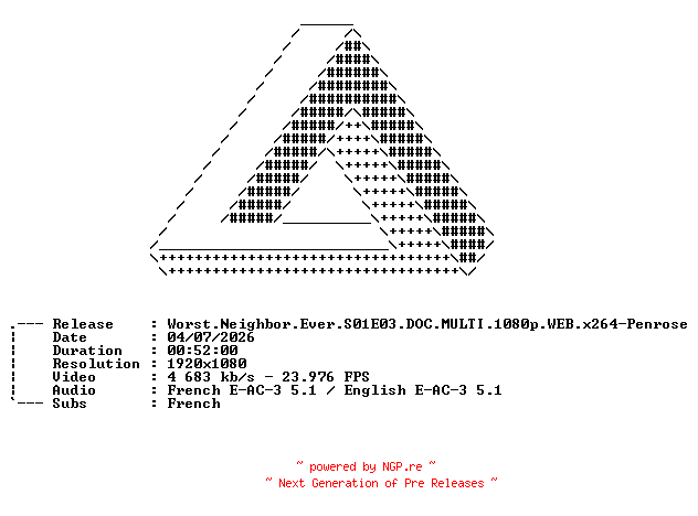 NFO for the release Worst.Neighbor.Ever.S01E03.DOC.MULTI.1080p.WEB.x264-Penrose by Penrose