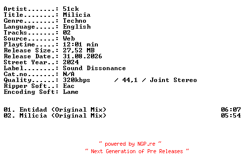 NFO for the release 51ck-Milicia-WEB-2024-XTC_iNT by XTC_iNT