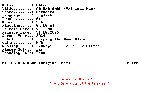 NFO for the release Abteq-Ah_Ahh_Ahhh_(Original_Mix)-SINGLE-WEB-2024-XTC_iNT by XTC_iNT