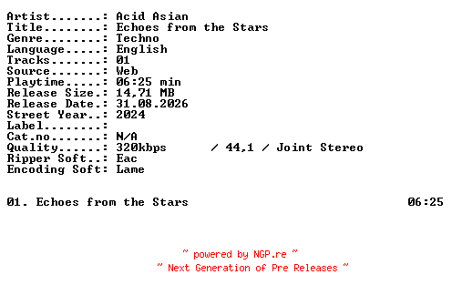 NFO for the release Acid_Asian-Echoes_from_the_Stars-SINGLE-WEB-2024-XTC_iNT by XTC_iNT