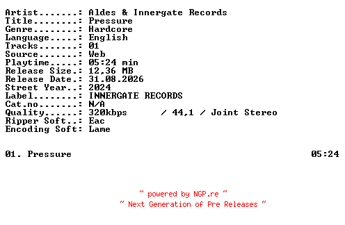 NFO for the release Aldes_and_Innergate_Records-Pressure-SINGLE-WEB-2024-XTC_iNT by XTC_iNT