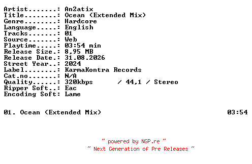 NFO for the release An2atix-Ocean_(Extended_Mix)-SINGLE-WEB-2024-XTC_iNT by XTC_iNT