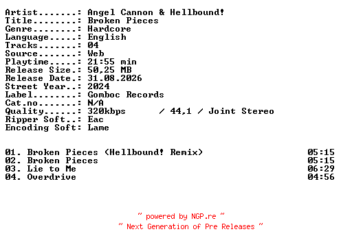 NFO for the release Angel_Cannon_and_Hellbound-Broken_Pieces-WEB-2024-XTC_iNT by XTC_iNT