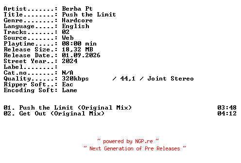 NFO for the release Berba_Pt-Push_the_Limit-WEB-2024-XTC_iNT by XTC_iNT