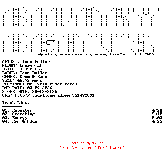 NFO for the release Icon_Roller-Energy_EP-(ICNR004)-WEB-2026-BB by BB