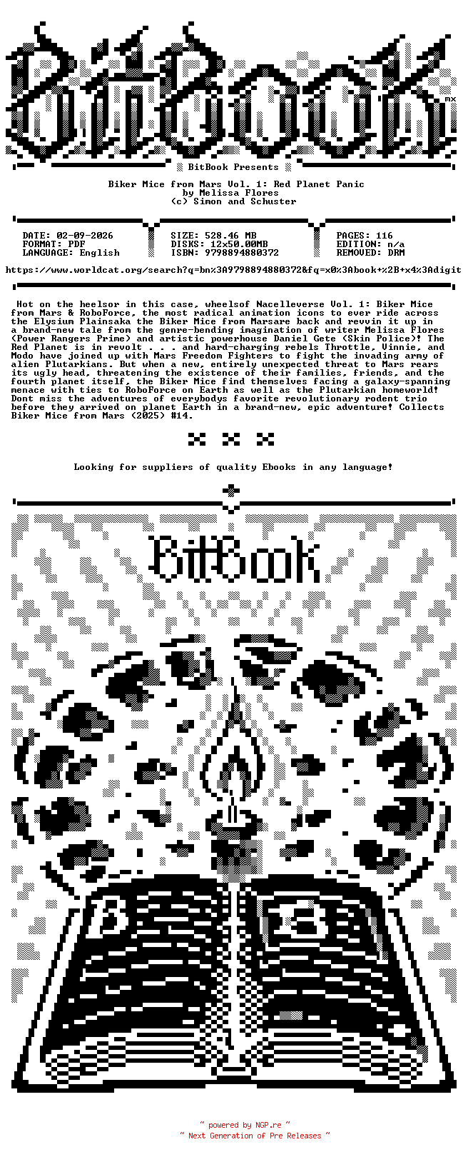 NFO for the release Oni.Press.-.Biker.Mice.from.Mars.Vol.01.Red.Planet.Panic.2026.Retail.Comic.eBook-BitBook by BitBook