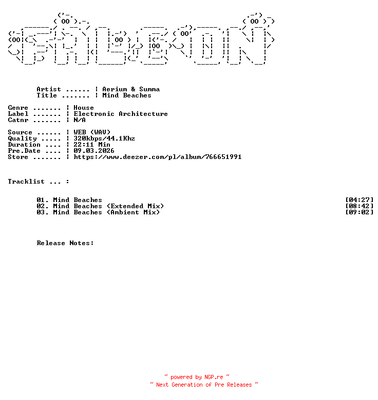 NFO for the release Aerium_And_Summa-Mind_Beaches-WEB-2025-FALCON by FALCON