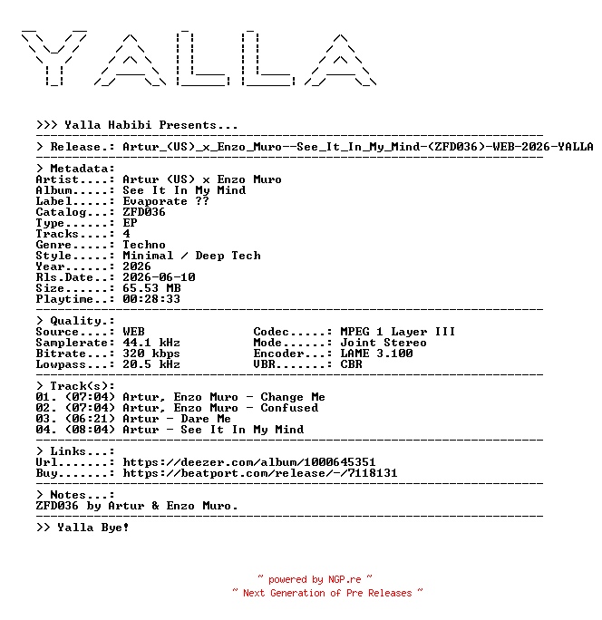 NFO for the release Artur_(US)_x_Enzo_Muro--See_It_In_My_Mind-(ZFD036)-WEB-2026-YALLA by YALLA