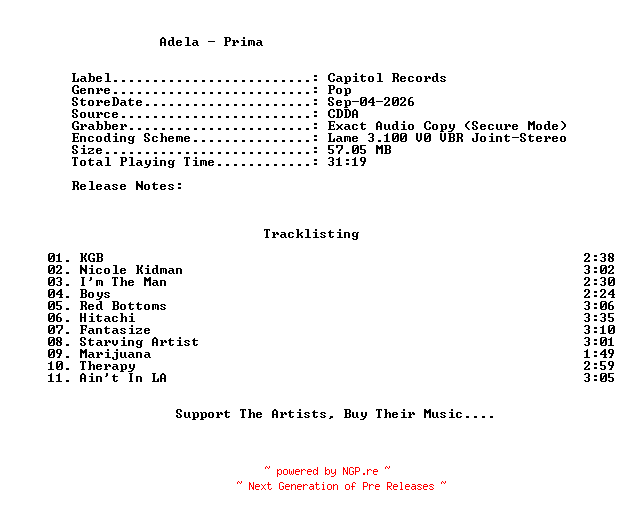NFO for the release Adela-Prima-2026-C4 by C4