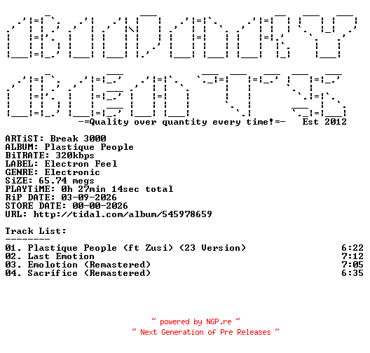 NFO for the release Break_3000-Plastique_People-(ENF003V)-WEB-2026-BB by BB