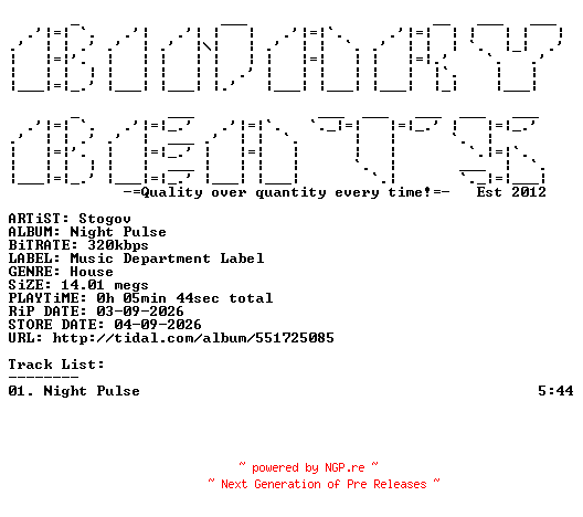NFO for the release Stogov-Night_Pulse-(MDRL067)-SINGLE-WEB-2026-BB by BB