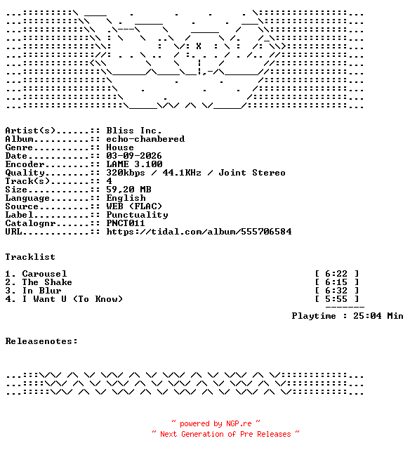 NFO for the release Bliss_Inc.-echo-chambered-PNCT011-WEB-2026-WAV by WAV