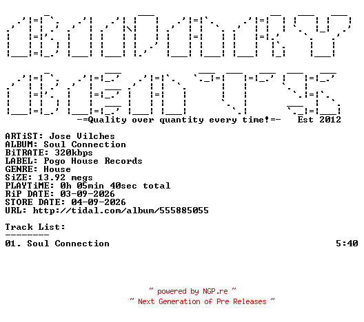NFO for the release Jose_Vilches-Soul_Connection-(PHR576)-SINGLE-WEB-2026-BB by BB