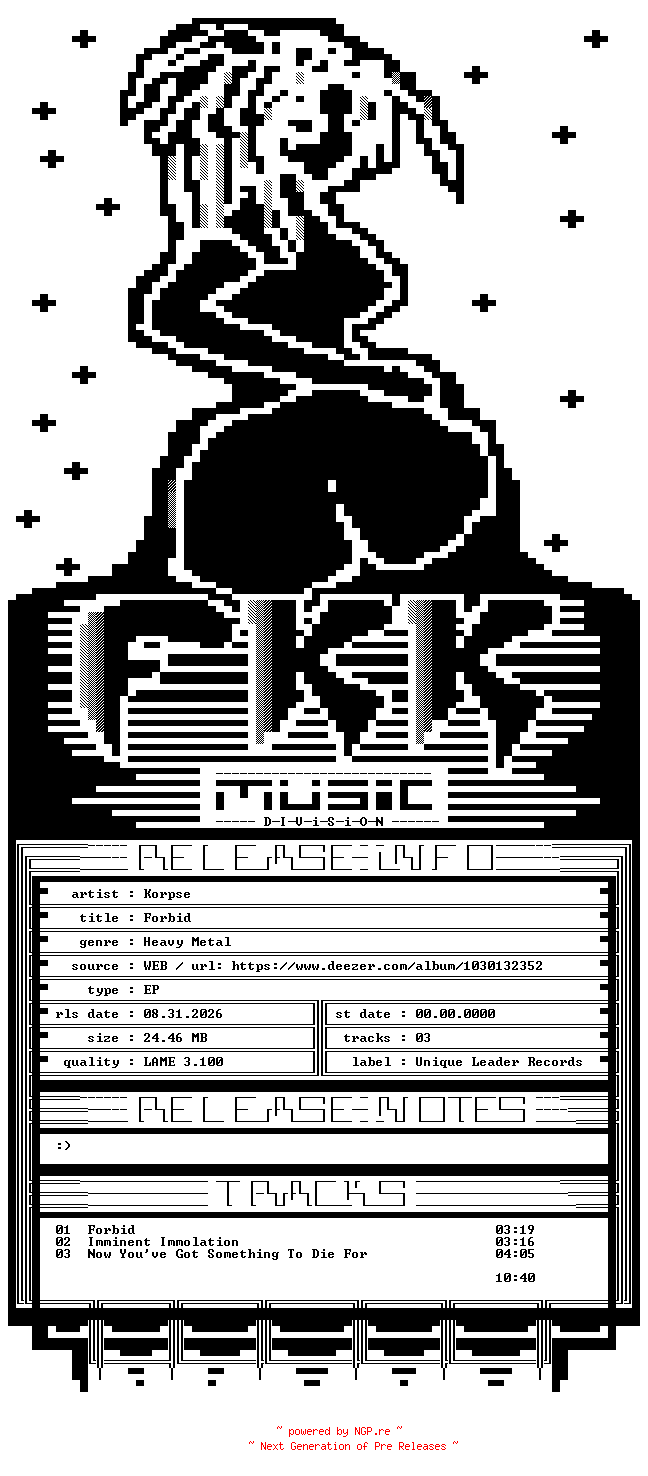 NFO for the release Korpse-Forbid_EP-Web-2026-FKK by FKK