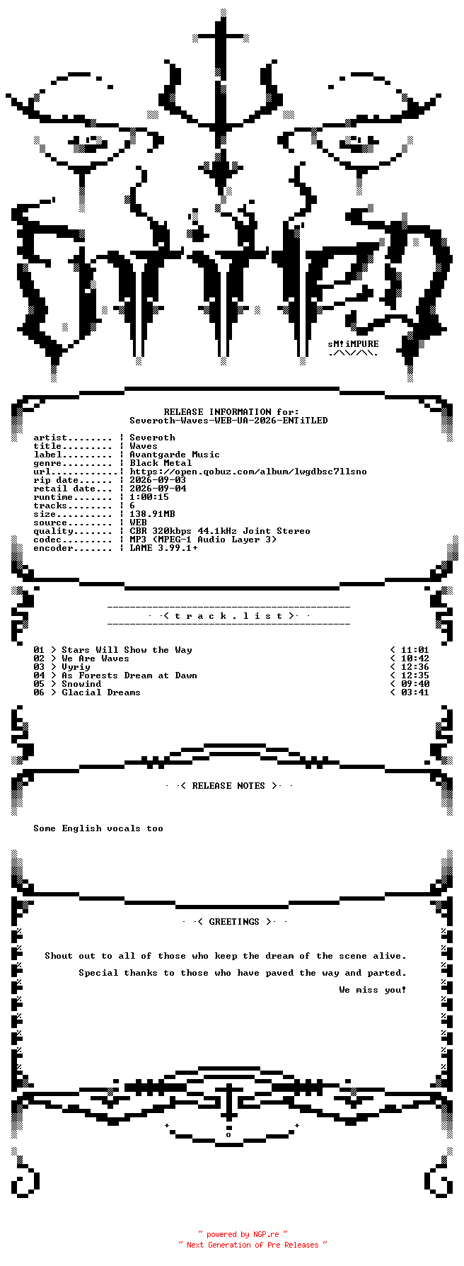 NFO for the release Severoth-Waves-WEB-UA-2026-ENTiTLED by ENTiTLED