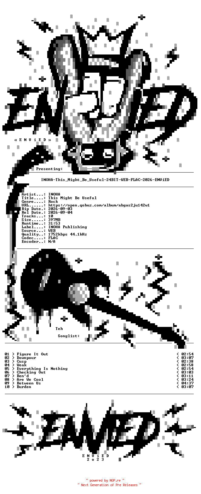 NFO for the release INOHA-This_Might_Be_Useful-24BIT-WEB-FLAC-2026-ENViED by ENViED