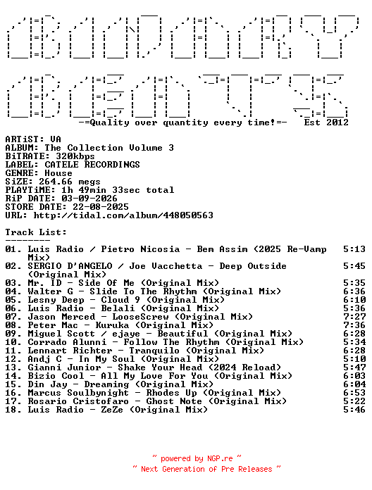 NFO for the release VA-The_Collection_Volume_3-(CTECP004)-WEB-2025-BB by BB