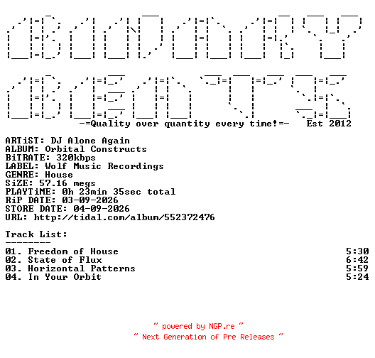 NFO for the release DJ_Alone_Again-Orbital_Constructs-(WOLFEP089)-WEB-2026-BB by BB