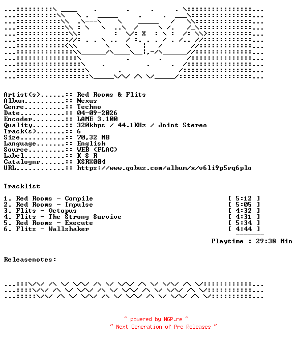 NFO for the release Red_Rooms_And_Flits-Nexus-KSRX004-WEB-2026-WAV by WAV