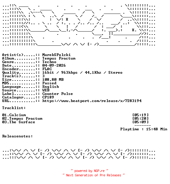 NFO for the release MarekSPolzki-Tempus_Fractum-CP189-16BIT-WEB-FLAC-2026-WAVED by WAVED